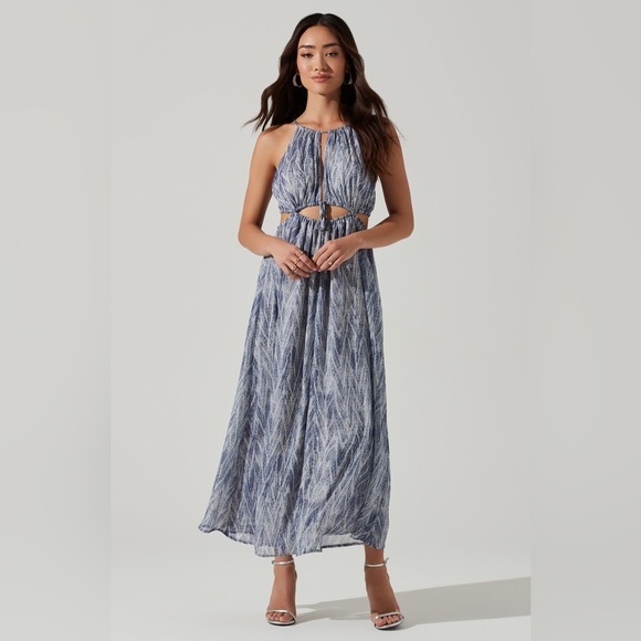 MID CUTOUT SLEEVELESS MAXI DRESS - Picture 1 of 7